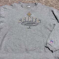 Reebok Vintage Men’s New Orleans Saints Crewneck SweatShirt Long Slv NFL Large