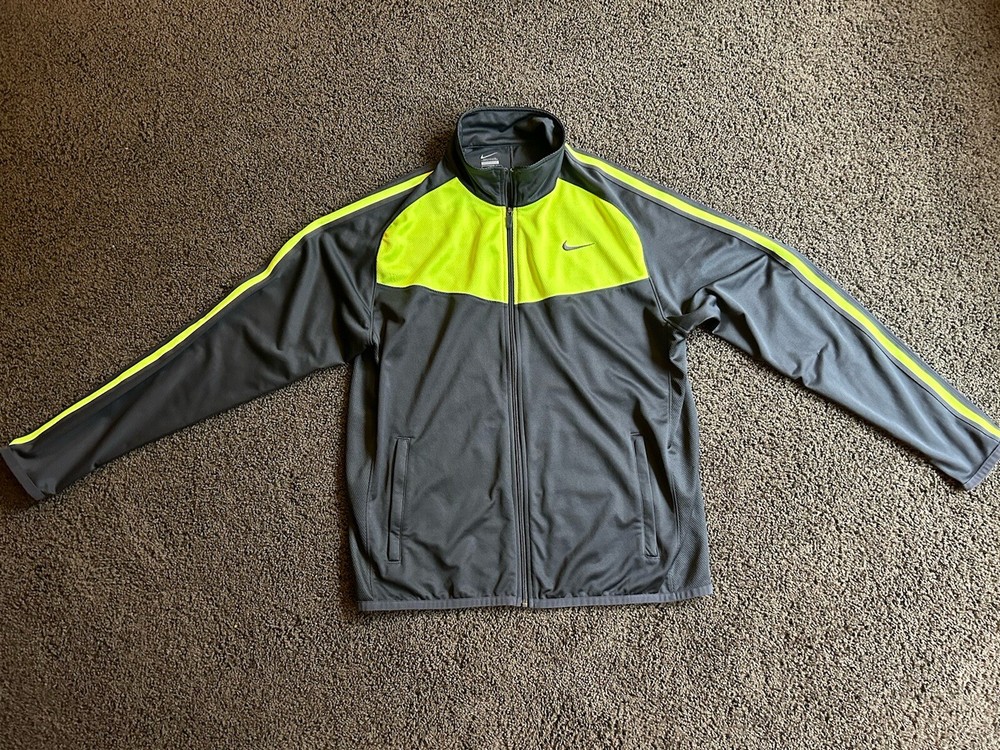 Nike 1/4 Zip Pullover Men’s L Large Black/Fluorescent Yellow Sweatshirt Jacket