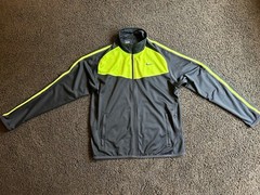 Nike 1/4 Zip Pullover Men’s L Large Black/Fluorescent Yellow Sweatshirt Jacket