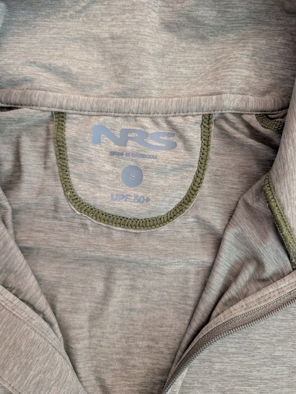 NRS Silkweight 1/4 Zip LS Pullover Activewear Top Men's Green Baja Small UPF gallery