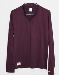 Tracksmith Men’s Turnover Quarter Zip Running Top Medium Wine Red Ultralight