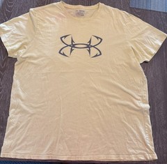 Under Armour Tee Shirt Mens 2XL heatgear Short Sleeve light Yellow