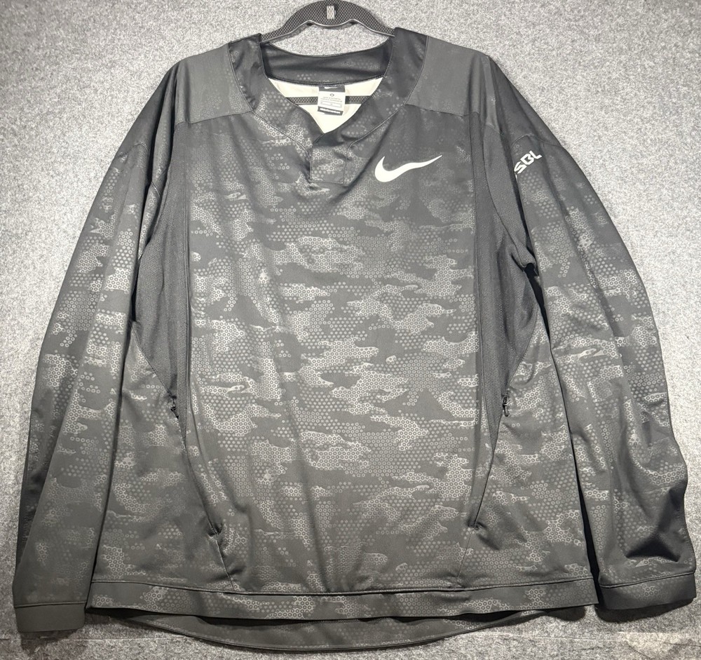 Nike BSB Baseball Dri-FIT Pullover Performance Caged Anorak Jacket Medium