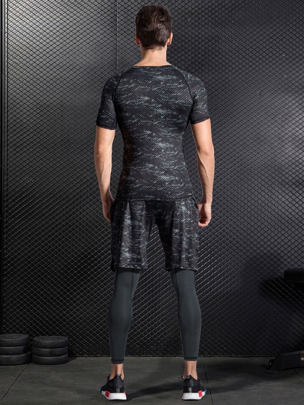 3X Men's Compression Sportswear Set Shirts Pants Shorts Tights Workout Dry Cool gallery