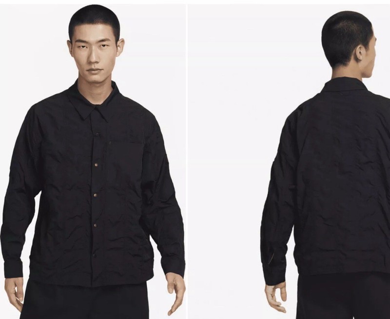 Nike Sportswear Tech Pack Men's Button Up Long Sleeve Top Shirt DX0205-010 L gallery