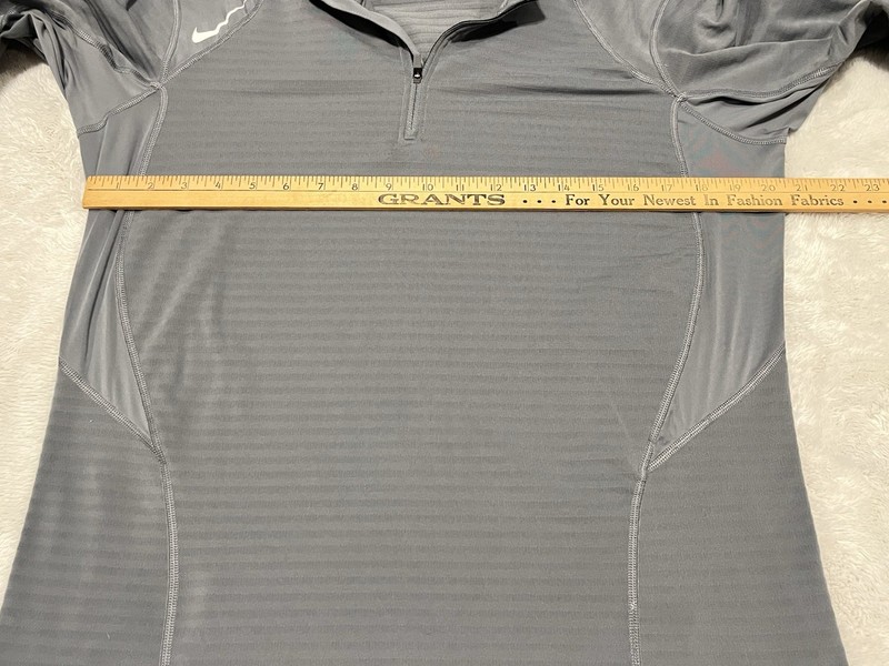 Nike Pro Compression 1/4 Zip Long Sleeve Top Running Gray Men’s Large gallery