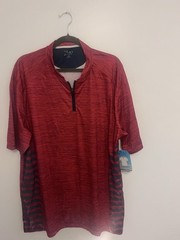 XPBX Pro Shirt Men’s XXL Activewear 1/4 Zip Red Short Sleeve Shirt