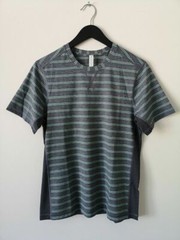 NWT LULULEMON DBLV Grey Gray Green Stripe T.H.E. Crew SS Top Shirt Men’s Medium