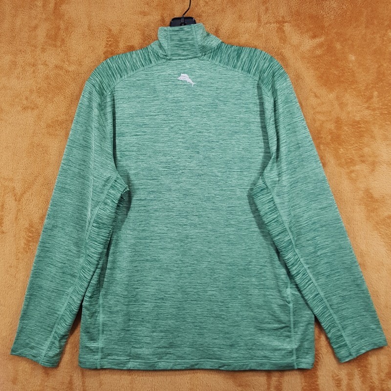 TOMMY BAHAMA Shirt Mens Small Green Half Zip Pullover Island Zone Sport Delray gallery