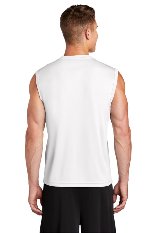 Mens Sport Tek ST-352 Sleeveless Performance Sz Large 40-42”Chest T Shirt White gallery
