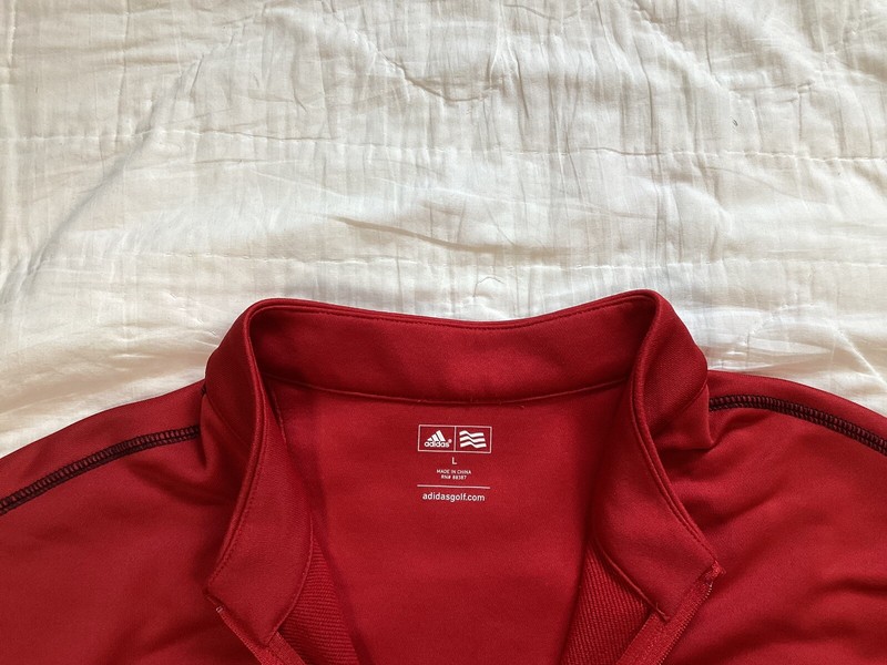 Adidas Golf 1/4 Zip Pullover Shirt Large Men’s Athletic Red gallery