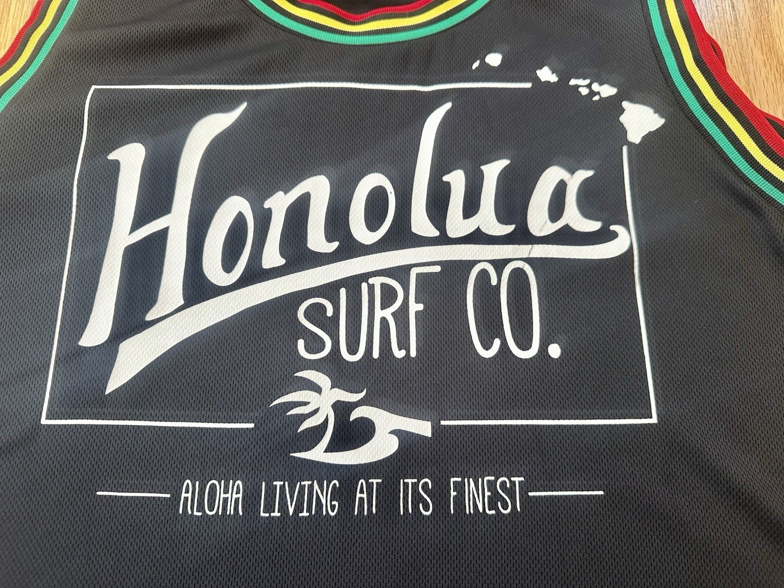 Honolua Surf Co. Men's M Jersey Crew Neck Tanktop Maui Spellout Black GUC gallery