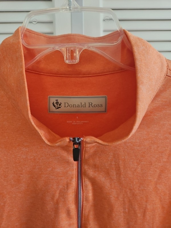 Donald Ross Orange 1/4 Zip Pullover Athletic Golf Stretch Long Sleeve Lightweigh gallery