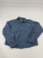 Columbia Shirt Mens Small Blue Omni-Shade Long Sleeve Hiking Button Top