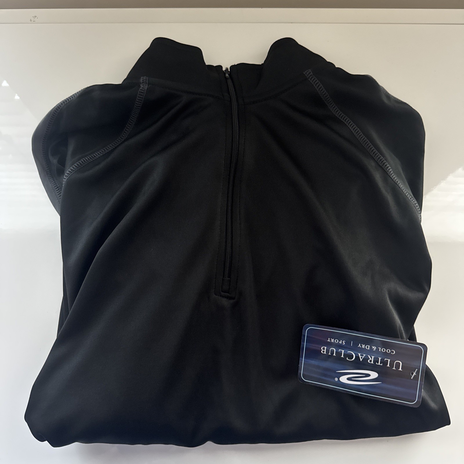 UltraClub Men’s Cool & Dry Sport Quarter-Zip Pullover Long Sleeve Large gallery