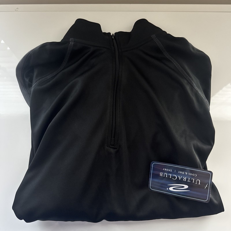 UltraClub Men’s Cool & Dry Sport Quarter-Zip Pullover Long Sleeve Large gallery
