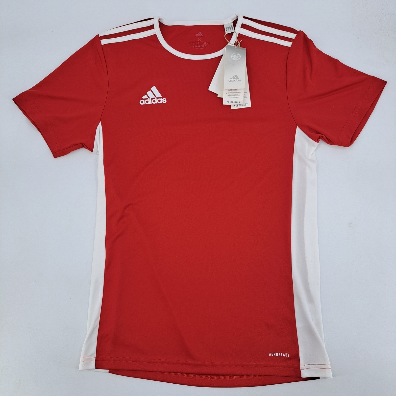 Adidas Entrada 18 Jersey Mens Small Recycled Polyester Red White CF1038 New gallery