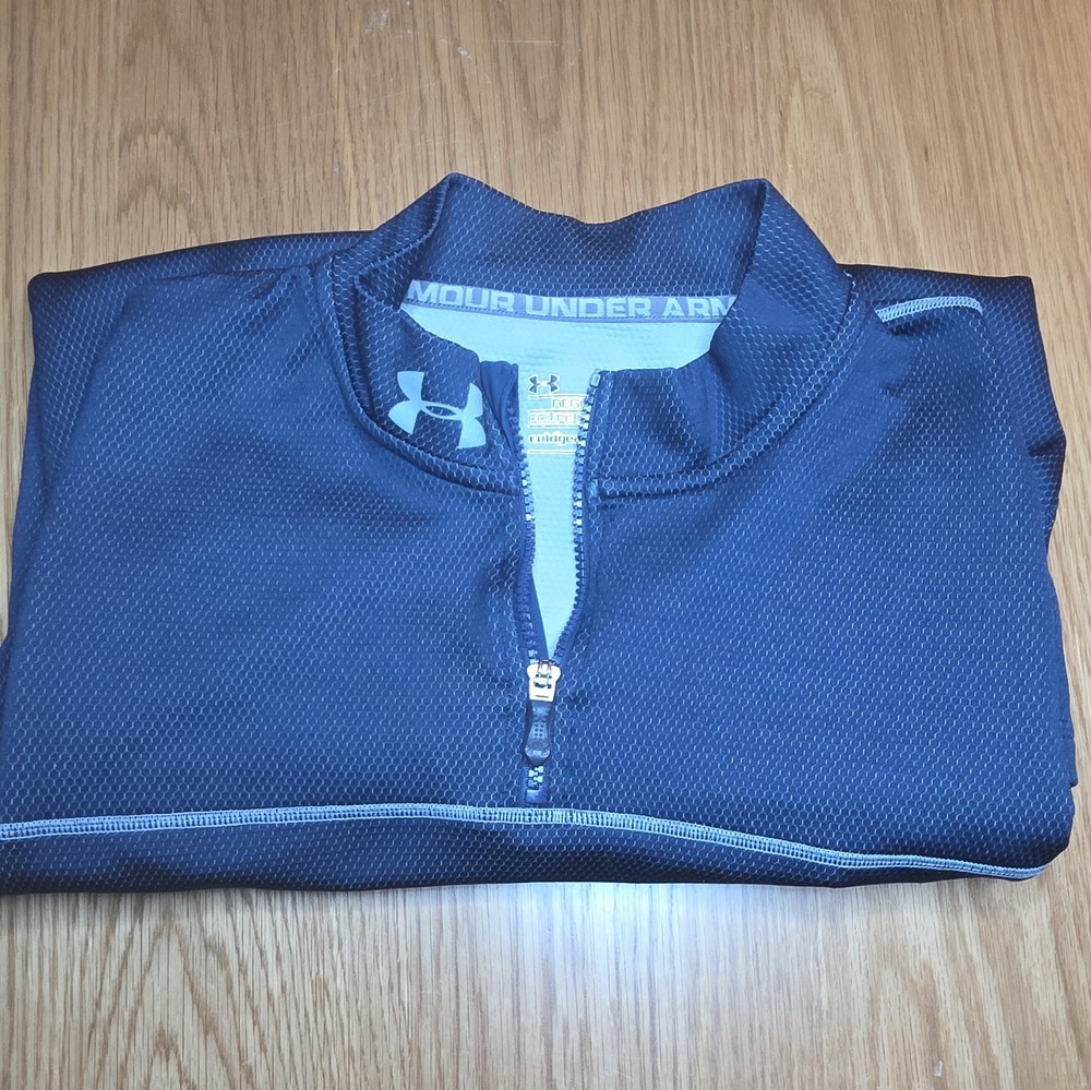 Under Armour ColdGear Men's 1/4 Zip Mock Neck Long Sleeve Regular Blue XL