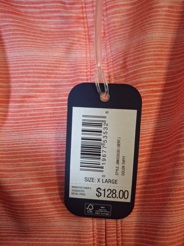 NWT Johnnie-O Bert 1/4 Zip Pullover Men's XL Pink Performance Golf MSRP $128 gallery