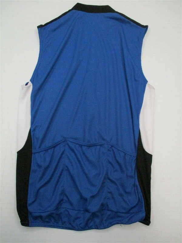 PERFORMANCE Men Size M Athletic Sleeveless 1/5 Zip Royal Blue Cycling Top gallery