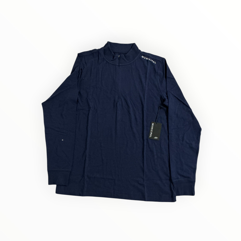 Municipal Enduro Stretch Half Zip Pullover Navy Men's Medium NWT Activewear