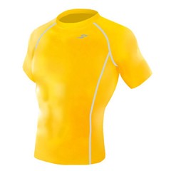 Take Five Mens Skin Tight Compression Base Layer Running Shirt S~2XL Yellow 068