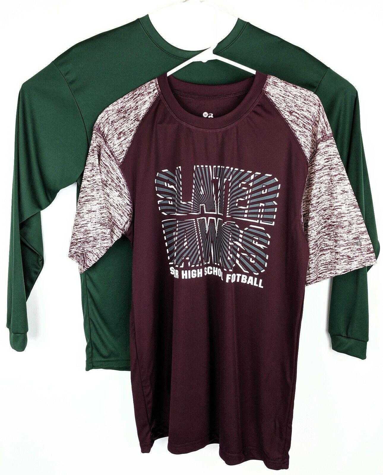 Mens Workout Shirts Medium Short/Long Sleeve Slater Dawgs Football gallery