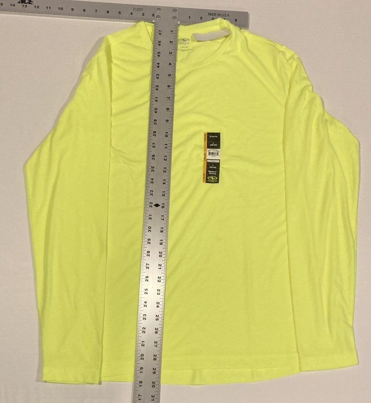 Athletic Works Men Size Large Long Sleeve Moisture Wicking Tri Blend Yellow gallery