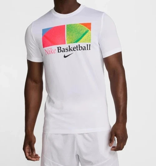 NEW Nike Men's White Multi Dri-FIT Basketball T-Shirt (HJ3354-100) LARGE gallery