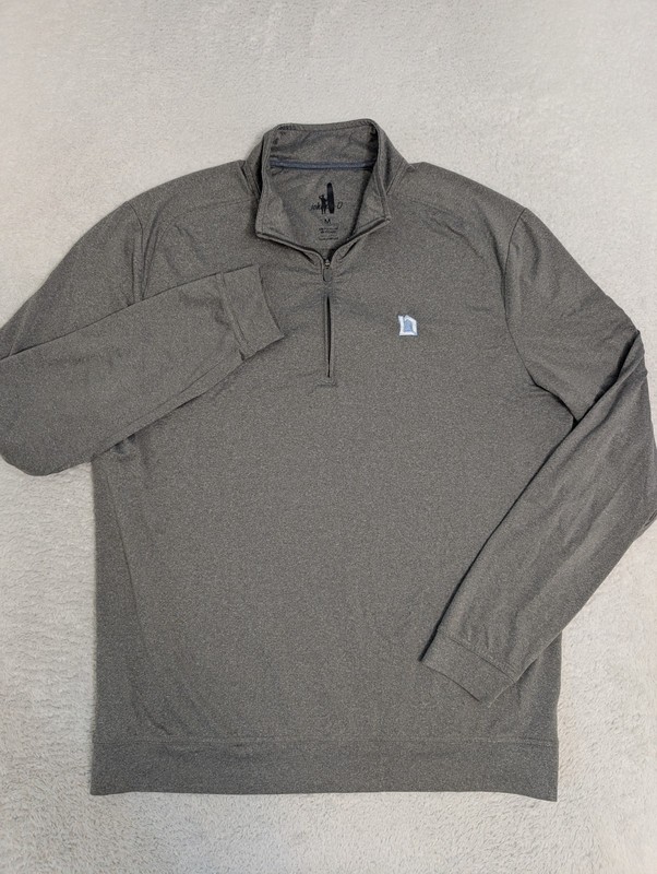 Johnnie-O Men’s Med Gray 1/4 Zip Performance Pullover Stretch Golf Comp Logo gallery