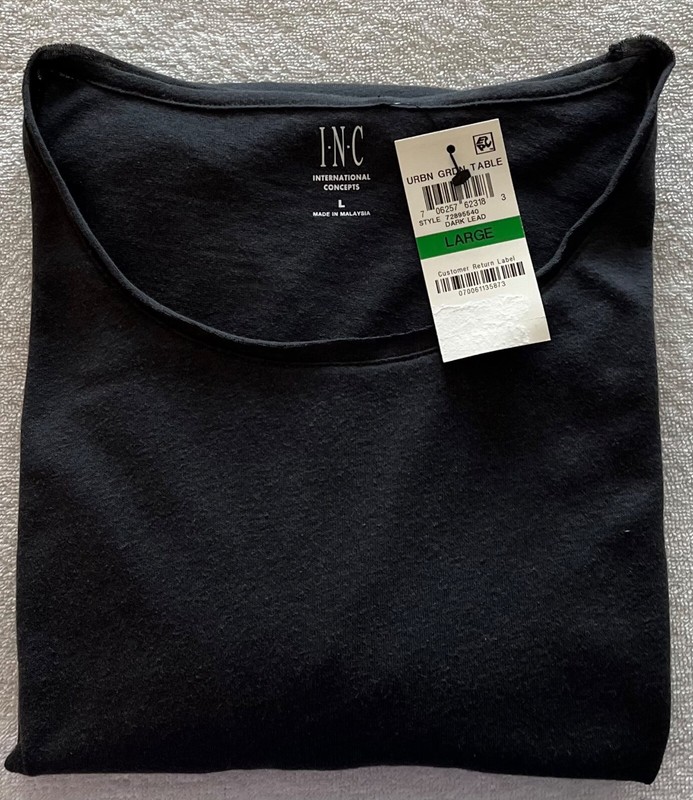 I.N.C. Men's Pullover Shirt L/S Light Weight Large Black NWT gallery