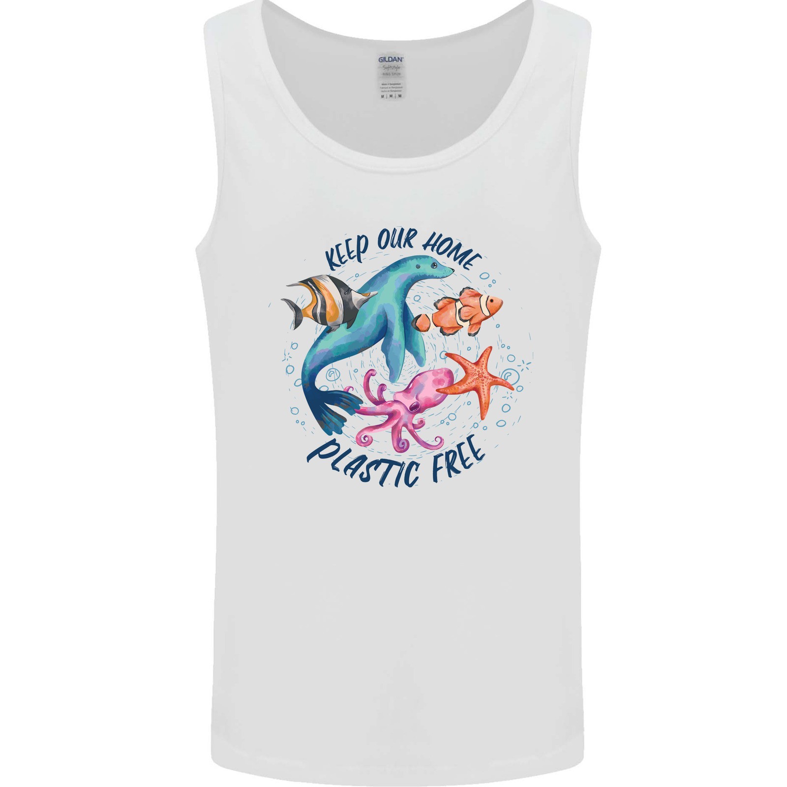 Plastic Free Climate Change Octopus Seal Fish Mens Vest Tank Top gallery