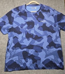 RLX Ralph Lauren Shirt Mens Blue Camo Athletic Performance Wicking 2XL XXL