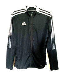 Adidas Men S Black AeroReady Prime Green Zip 3 Stripe Track Jacket Running