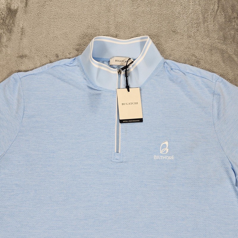 Bugatchi Pullover Mens XL Blue 1/4 Zip Biltmore Golf SPF50 Performance Knit gallery