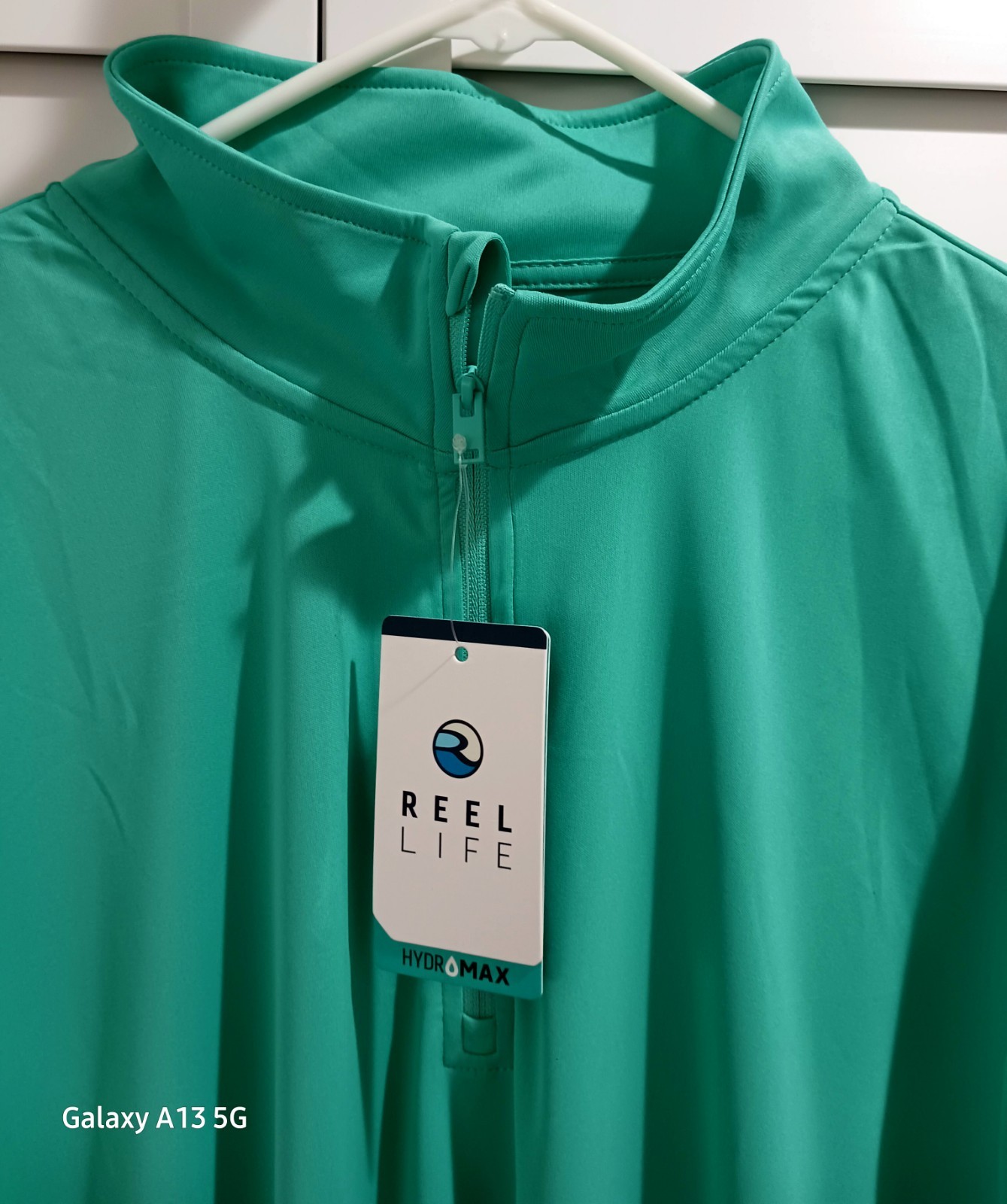 NEW Reel Life HydroMAX 1/4 Zip Pullover Top Mens XXL Aqua LS Fishing Sun gallery