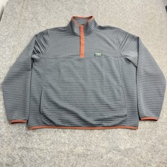 LL Bean Airlight Knit Fleece Snap Pullover Jacket Mens XL Reg Gray Quilted Gorp