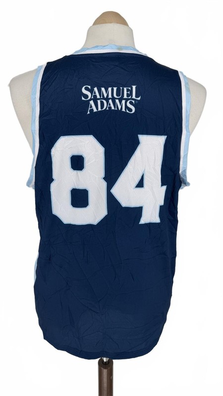 Samuel Adams Basketball Jersey Blue White Mesh Retro Y2K Style Size M gallery