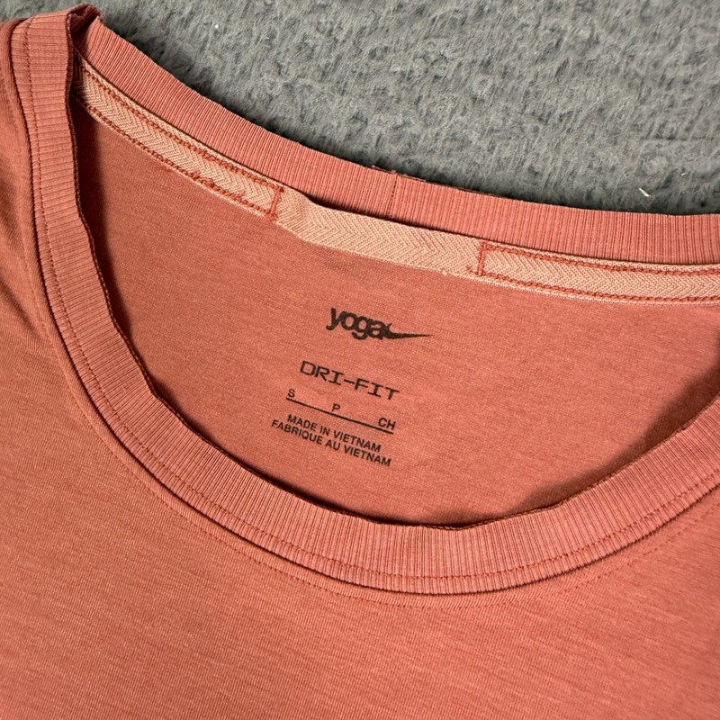 Nike Yoga Dri-fit Shirt Mens S Pink Crew Neck Tee Vented Short Sleeve DM7825-668 gallery