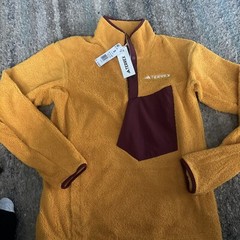Adidas Men’s Terrex XPloric High Pile Snap Fleece Pullover Yellow IB1138 Small