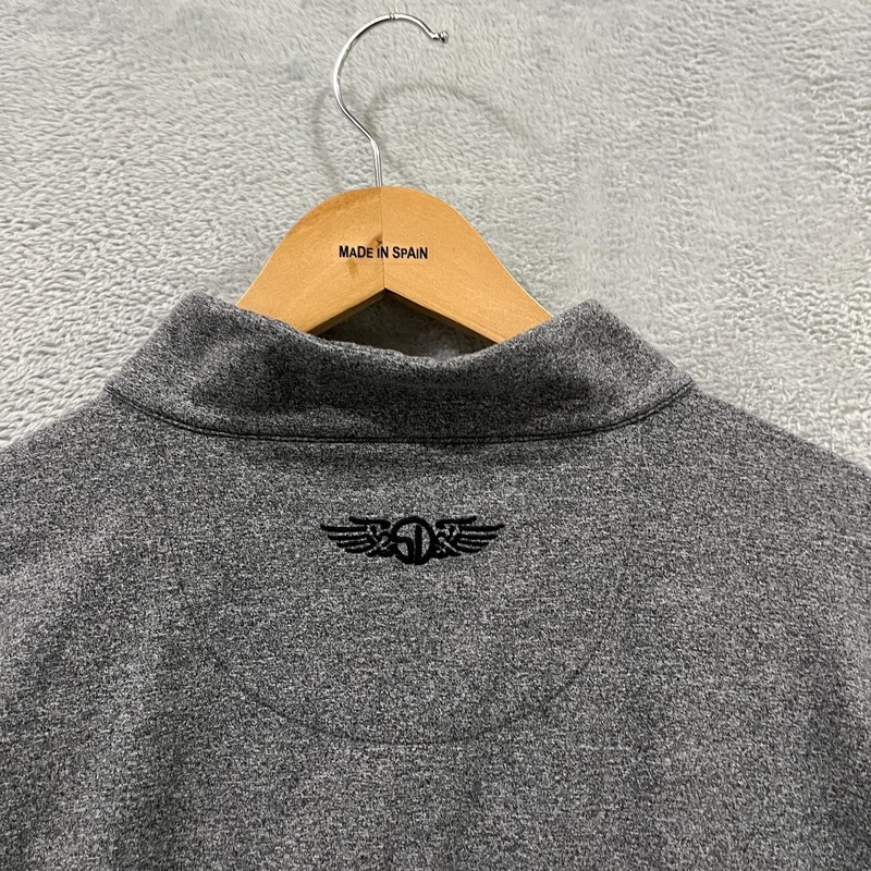 Straight Down Mens Pullover 1/4 Zip 2XL Gray Golf Performance Long Sleeve Preppy gallery