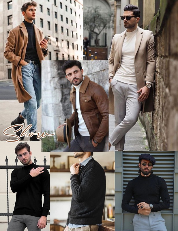 Men's Mock Turtleneck Shirts Long Sleeve Underwear Tops Fleece Ribbed Knit Pu... gallery