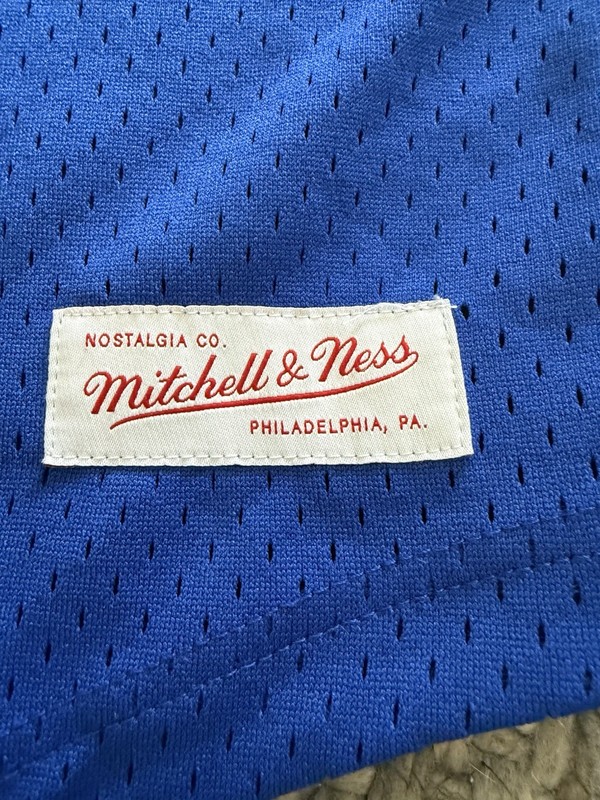 Mitchell & Ness Nostalgia Co. Blue Mesh V-Neck Soccer Jersey Men's L gallery