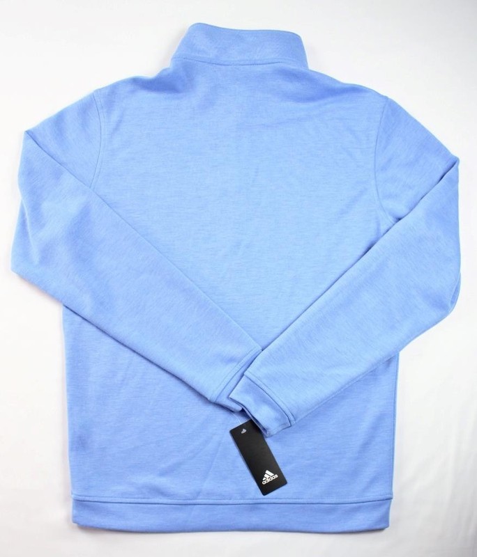 Adidas Elevated Mens Pullover Shirt S 1/4 Zip Long Sleeve Mock Neck Blue $70 NEW gallery