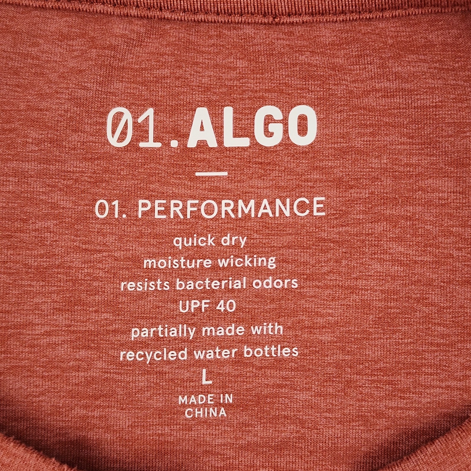 01.Algo Shirt Mens Large Rust L/S Performance Crewneck gallery