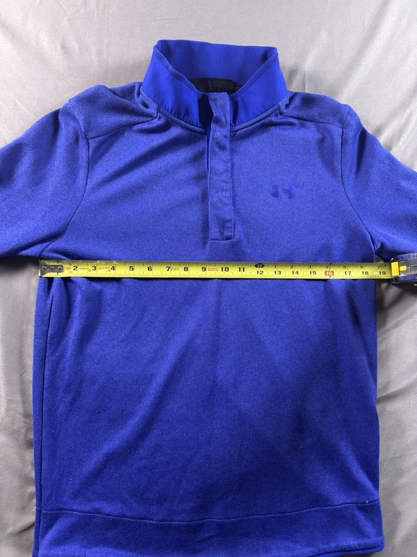 Under Armour Men’s Medium Blue Button Quarter Zip Loose Cold Gear Long Sleeve gallery