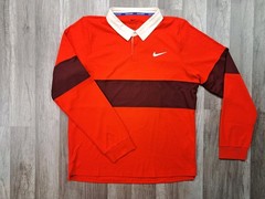 Nike Tennis Polo Shirt Slam Dri-Fit ADV Long Sleeve Red Men’s Size Large NEW