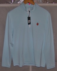 NEW $160 G/FORE Polyester Zip Pullover Sweater Shirt DEEPDALE GOLF CLUB Blue L