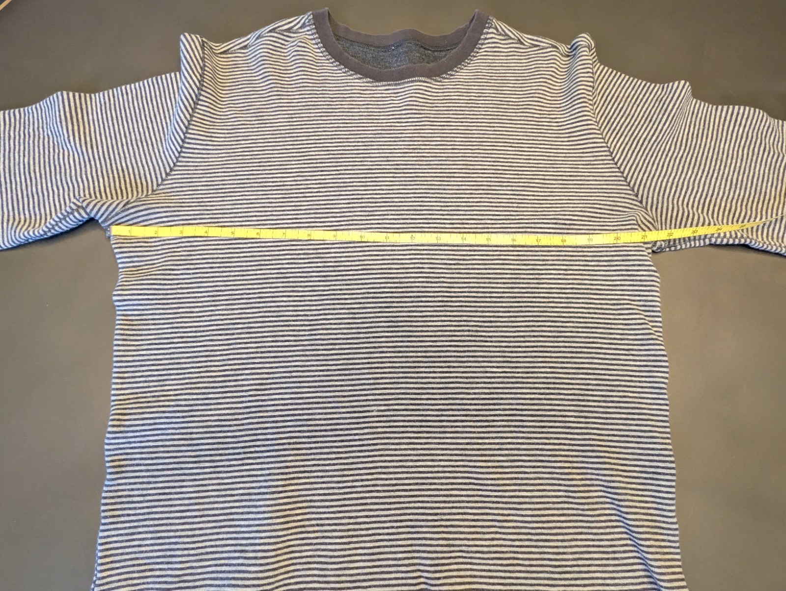 Lululemon Men's Striped Long Sleeve Crewneck Shirt - Grey & White - Size... gallery