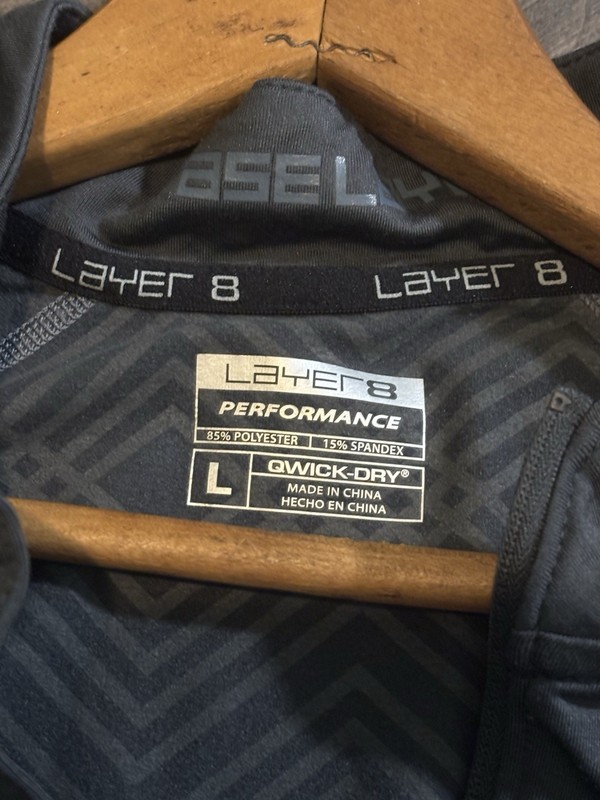 Layer 8 Performance Mens Baselayer Long Sleeve Pullover Quick-Dry M 1/4 Zip LN gallery
